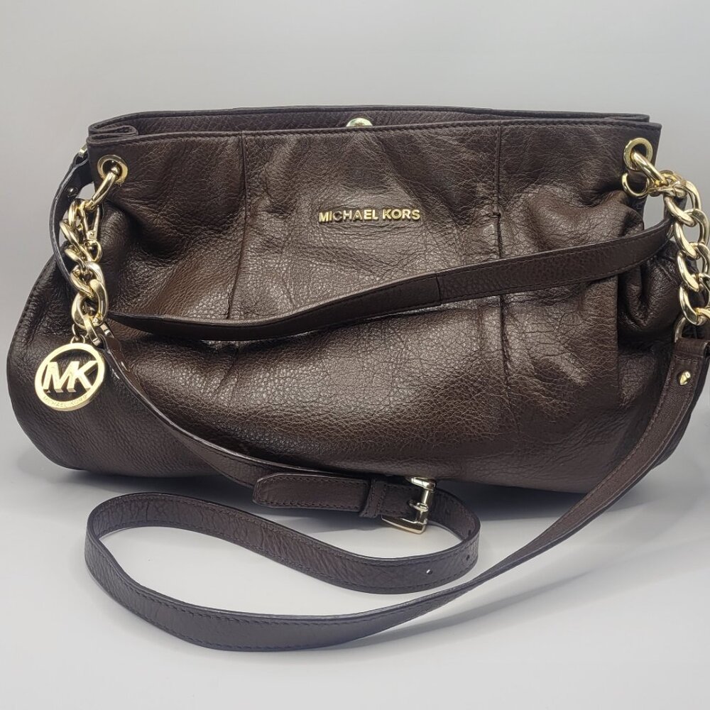 Michael Kors Brown Leather Crossbody Bag